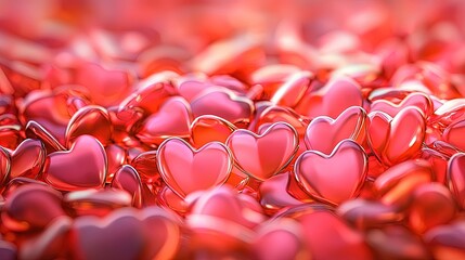 A vibrant, digital graphic of many tiny hearts.
