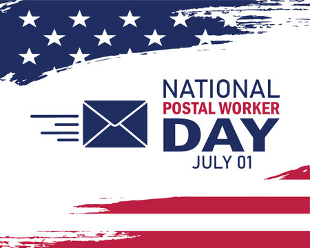 National Postal Worker Day on July 1st. Illustration. Poster, card, banner, background design. - Powered by Adobe