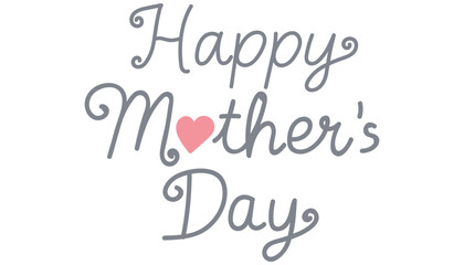 Happy Mother's Day greeting with decorative lettering. in flat color style