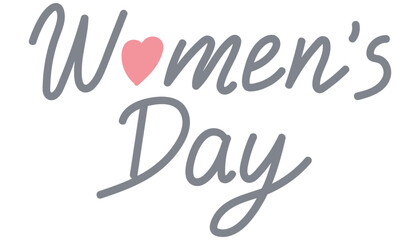 Fototapeta premium Celebratory design for International Women's Day with heart symbol. in flat color style