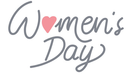 Women's Day celebration graphic design with heart symbol. in flat color style