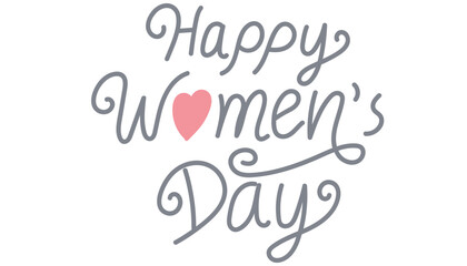 Happy Women's Day greeting in decorative typography. in flat color style