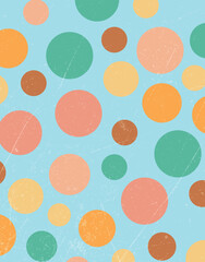 Vintage Colorful Polka Dot Pattern Background