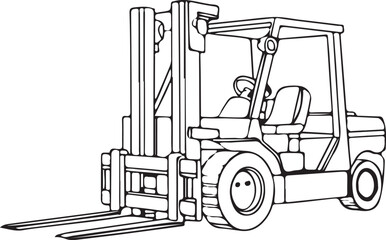 Simple vector sketch of a forklift, ideal for industrial or warehouse themes. Perfect for logistics, construction, or machinery design projects