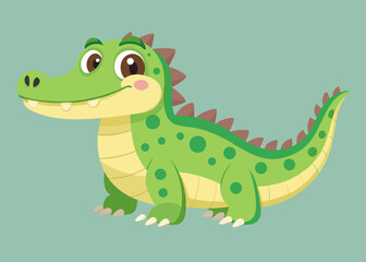 Adorable Cartoon Baby Crocodile Illustration for Kids