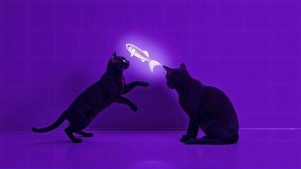 Black on Violet Studio Background