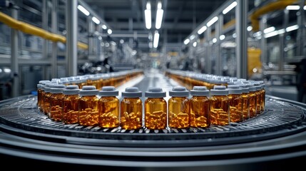 Vials processed in a modern industrial facility