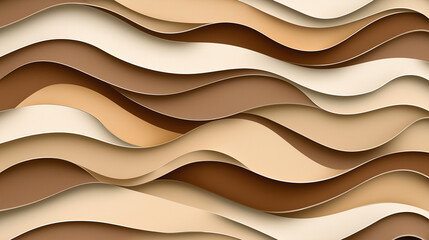Wavy 3D background in soft brown colors