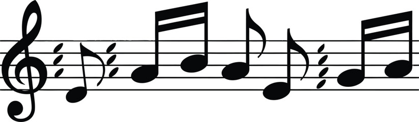 Melody Composition Symbol Black Music Sheet Design