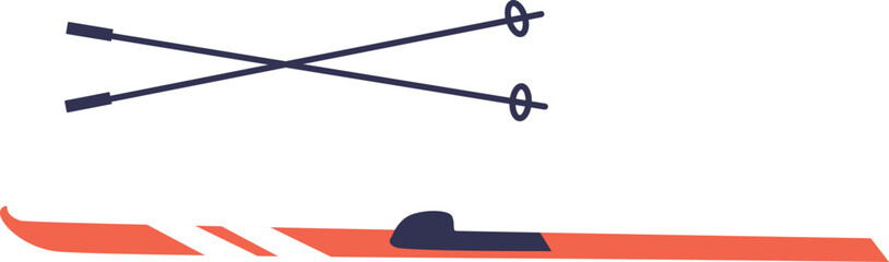 Skis and poles skiers equipment