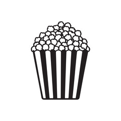 silhouette popcorn icon vector, popcorn box icon symbol 