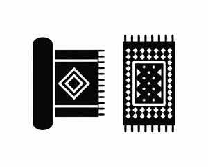 Rug icon silhouette vector illustration