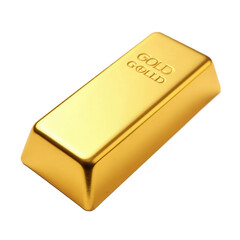 Gold Bar on Transparent Background