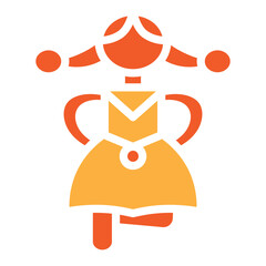 Obraz premium Traditional Bavarian Dance Vector Glyph Two Colors Icon Design
