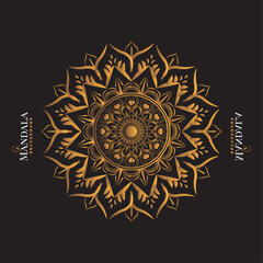 This is a vector illustration of a round, ornate, vintage lace pattern with a floral mandala design, suitable for decoration as a wallpaper element