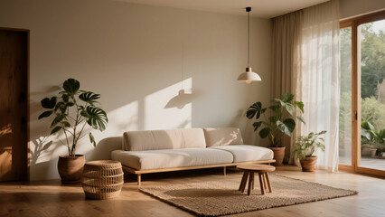 Sunlit and Airy Living Room Tranquil Living Nook Sofa Design