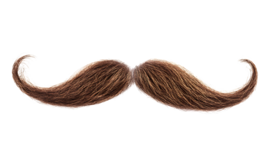 Handlebar Style Brown Mustache Isolated on Transparent Background