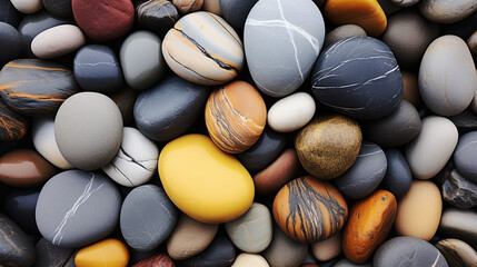 Seamless pebble stone texture with smooth river rocks &mdash; perfect for natural backgrounds, landscaping visuals, earthy design projects, and organic display surfaces.

