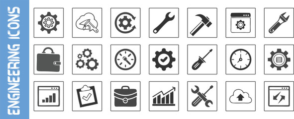  Financial icons outline set vector symbols for banking, money & business on a white background