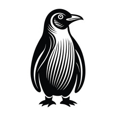 Penguin Bird Clipart, Vector black silhouette of a penguin. Vector illustration of a black silhouette of a penguin