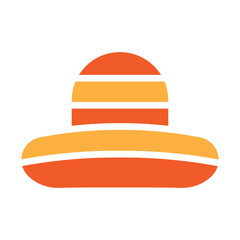 Mexican Hat Vector Glyph Two Colors Icon Design