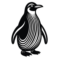 Penguin Bird Clipart, Vector black silhouette of a penguin. Vector illustration of a black silhouette of a penguin