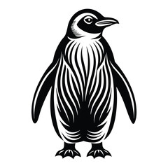 Penguin Bird Clipart, Vector black silhouette of a penguin. Vector illustration of a black silhouette of a penguin