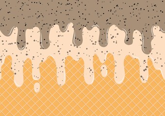 Ice cream vector design with butter pecan ice cream flavor. Perfect for wallpapers, assets, etc.