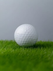 Obraz premium A pristine white golf ball rests on a vibrant green putting surface