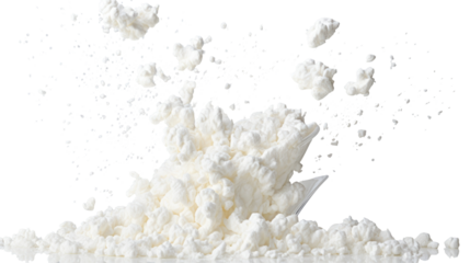 
Cottage Cheese Falling on transparent background