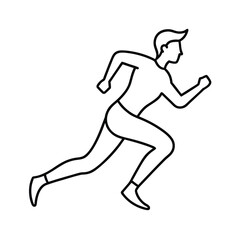 Male Runner Continuous Line Vector