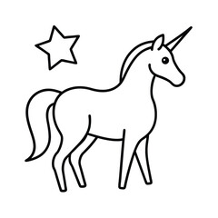 Obraz premium Minimal Unicorn Star Horn Vector
