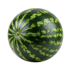 Top view of juicy watermelon slices arranged neatly on a plate, representing tropical delight,...