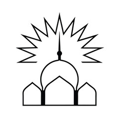 Obraz premium Starburst Mosque Line Art Vector