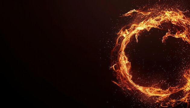 Abstract fiery circle design