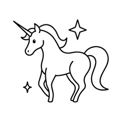 Obraz premium Unicorn Sparkle Line Accents Vector