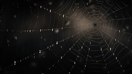 Naklejka premium Spider web isolated on a transparent background, perfect for spooky Halloween designs and creepy-themed art.