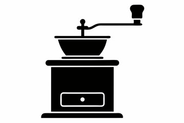 Manual Coffee Grinder Silhouette Vector Illustration