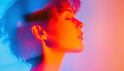 Fototapeta premium Colorful profile portrait