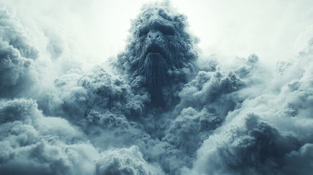 Cloud creature, monstrous form in sky