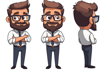 Adorable Chibi Businessman Portrait Art Calm Composed Style
