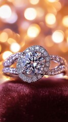 Fototapeta premium Gorgeous diamond ring, sparkling