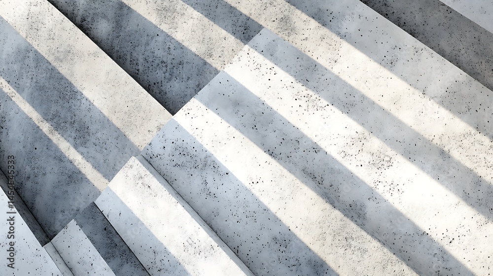 Poster abstract pattern of geometric concrete shapes casting shadows in a modern architectural setting
