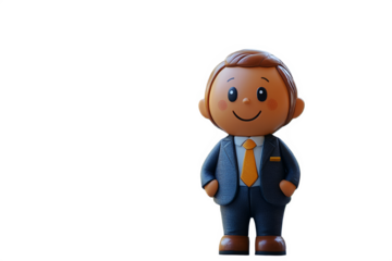 Adorable Chibi Businessman Illustration Big Eyes Smiling