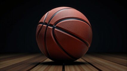 Obraz premium Basketball On A Wooden Surface- Studio