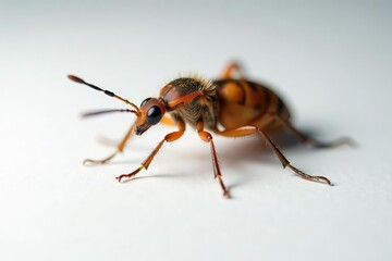Naklejka premium Close-up of a single insect on pure white background, clean, body, animal