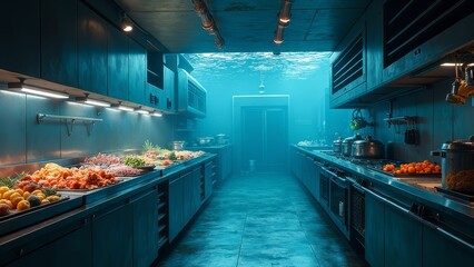 Technology inspired underwater kitchen visuals