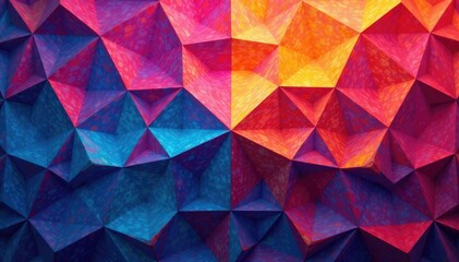 Obraz premium Intricate tessellation of geometric shapes in vibrant hues, optical illusion, seamless pattern