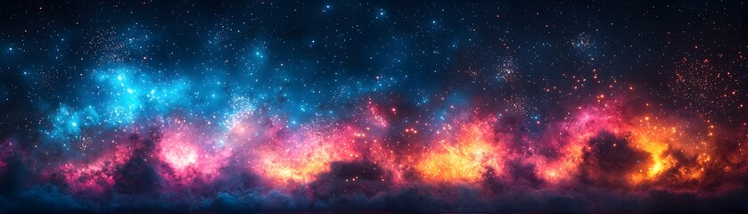 Fototapeta premium Vibrant Fireworks Bursting in Swirling Patterns across the Night Sky