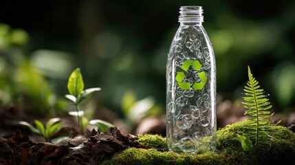 Recycled Plastic Bottle in Nature Sustainable Eco Friendly Concept Image